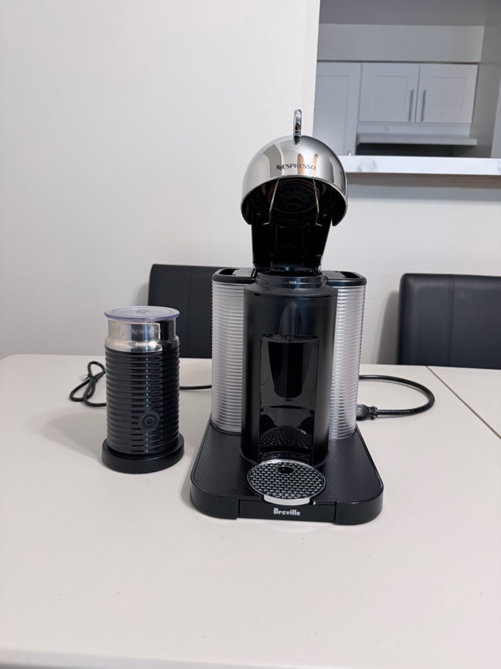 Breville Nespresso Vertuo Coffee Maker with Milk Frother - Black & Silver